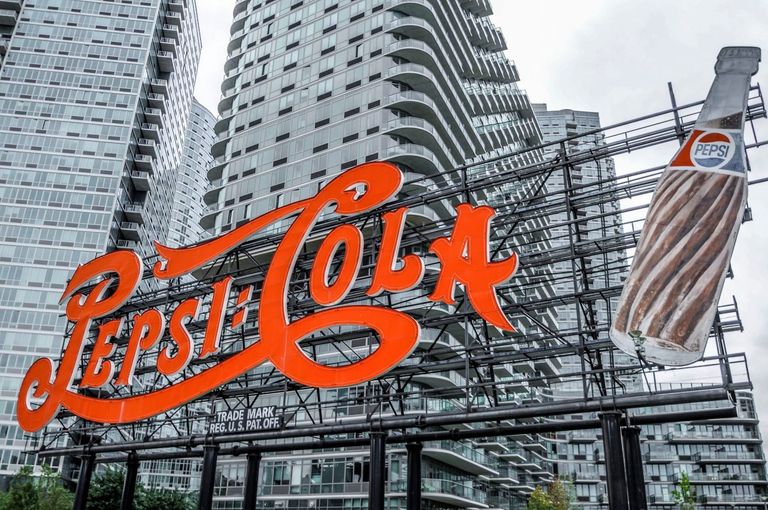 Where is the big Pepsi Cola billboard in New York City?